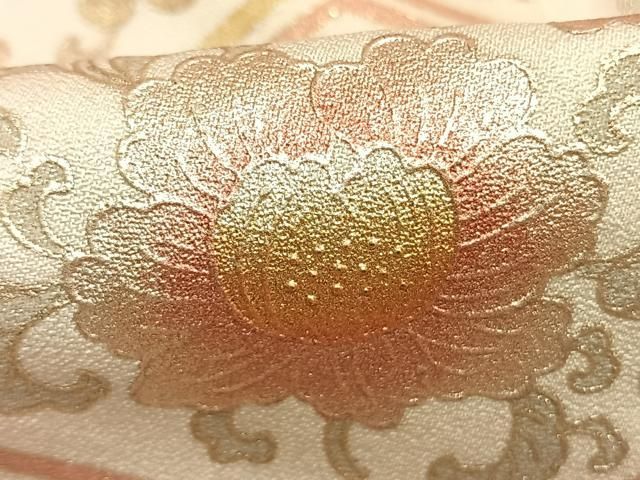 平和屋着物●金彩友禅 卓越技能者・名工・和田光正 訪問着 亀甲花文 暈し染め 金銀彩 正絹 逸品 AABM8702fy
