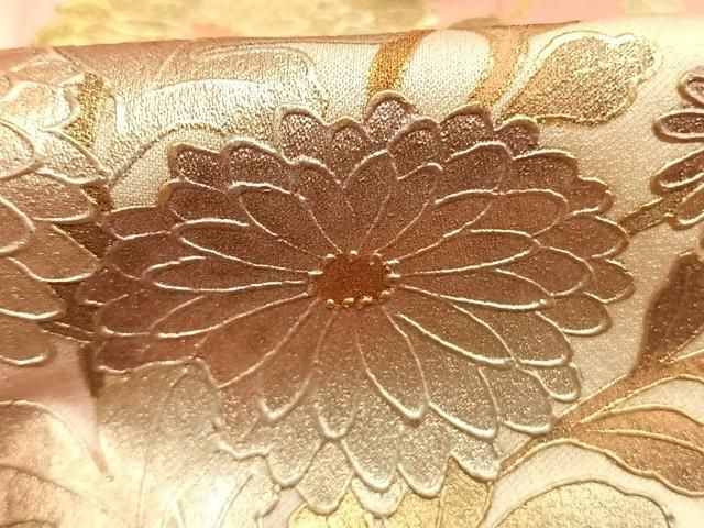 平和屋着物●金彩友禅 卓越技能者・名工・和田光正 訪問着 片輪車花文 暈し染め 金銀彩 正絹 逸品 AABM8703fy
