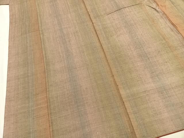 平和屋着物●上質な紬 珈琲染め 間道 正絹 逸品 未使用 AABM8706fy