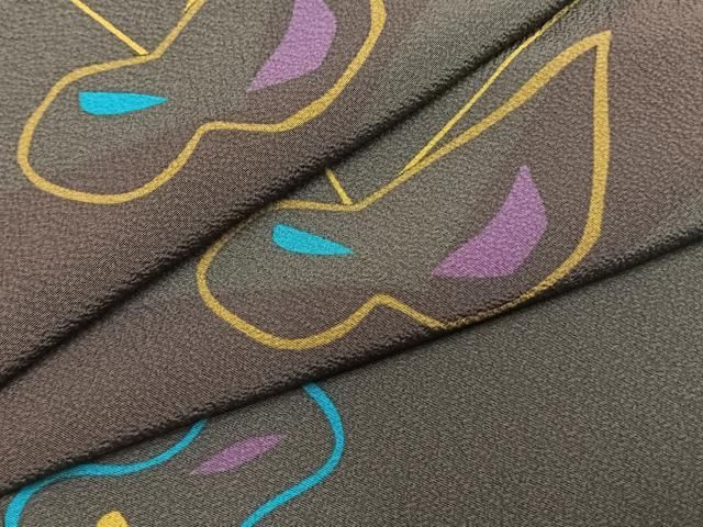 平和屋着物●上質な小紋 舞蝶文 正絹 逸品 未使用 AABM8719fy