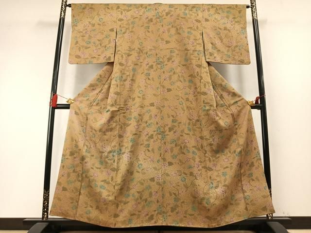 平和屋着物●訪問着 草花文 暈し染め 正絹 逸品 AABM8721fy