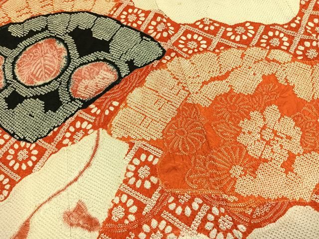 平和屋着物●豪華振袖 総絞り 扇面花文 正絹 逸品 AABM8730fy
