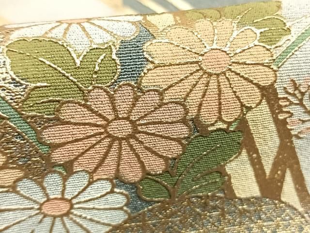 平和屋着物●訪問着 風景花文 暈し染め 金彩 正絹 逸品 AABM8738fy