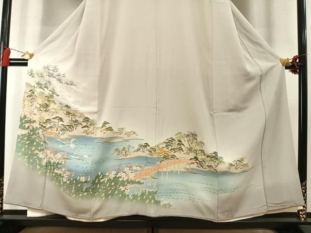平和屋着物●本加賀友禅作家 茶谷孝志 色留袖 風景花鳥文 暈し染め 正絹 逸品 AABM8752fy