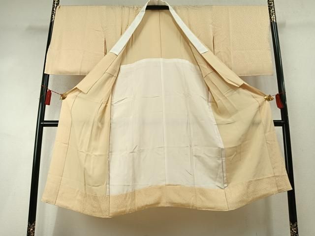 平和屋着物●長襦袢 無双仕立て 散らし地紋 浅黄色 正絹 逸品 未使用 AABM8758fy