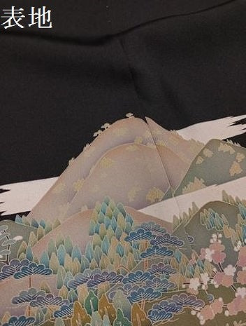 平和屋着物●豪華黒留袖 友禅 作家物 風景文 仮絵羽 正絹 逸品 未使用 AABM8766ph