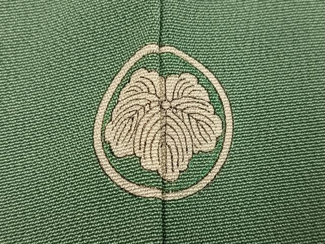平和屋着物●上質な色無地 山葵色 正絹 逸品 AABM8773ph