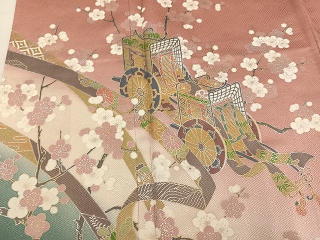 平和屋着物●訪問着 流水御所車花文 暈し染め 金彩 正絹 逸品 未使用 AABM8776ph