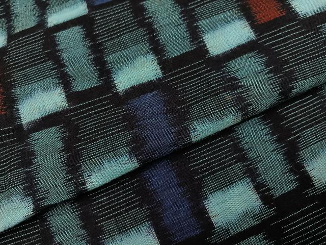 平和屋着物●久留米絣 単衣 幾何学文様 綿 逸品 AABM8785ph