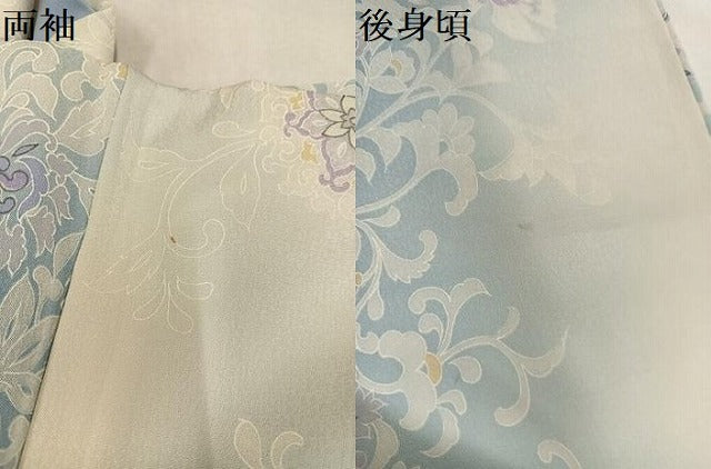 平和屋着物●上質な小紋 花唐草文 暈し染め 正絹 逸品 AABM8791ph