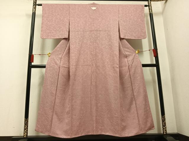 平和屋着物●上質な色無地 辻が花地紋 赤白橡色 正絹 逸品 未使用 AABM8794ph