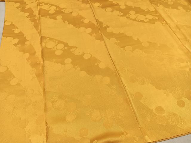 平和屋着物●上質な色無地 枝花地紋 玉蜀黍色 正絹 逸品 AABM8797ph