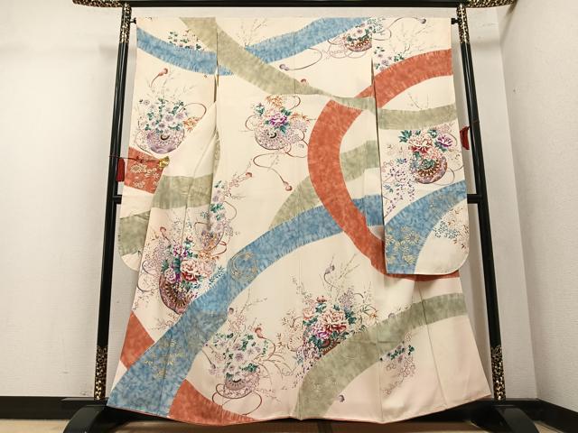 平和屋着物●豪華振袖 花車文 正絹 逸品 AABM8799ph