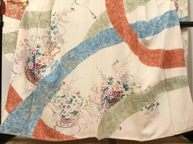 平和屋着物●豪華振袖 花車文 正絹 逸品 AABM8799ph
