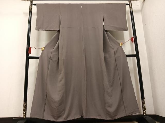 平和屋着物●上質な色無地 胡桃染色 正絹 逸品 AABM8811ph