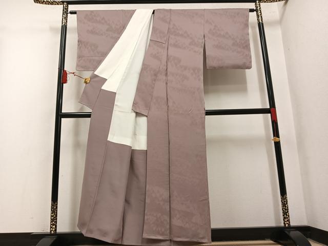平和屋着物●上質な色無地 樹林地紋 梅染色 正絹 逸品 未使用 AABM8812ph