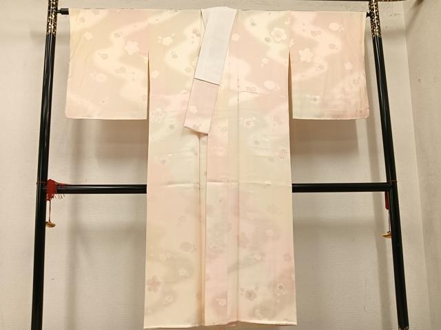 平和屋着物●長襦袢 袷 舞花文 正絹 逸品 未使用 AABM8823ph