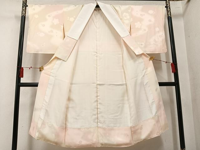 平和屋着物●長襦袢 袷 舞花文 正絹 逸品 未使用 AABM8823ph