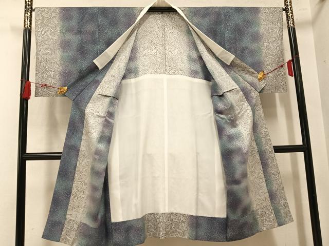 平和屋着物●長襦袢 無双仕立て 墨流し文 暈し染め 正絹 逸品 AABM8826ph