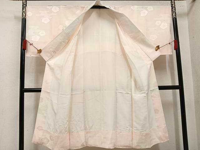 平和屋着物●長襦袢 袷 梅地紋 暈し染め 正絹 逸品 AABM8828ph