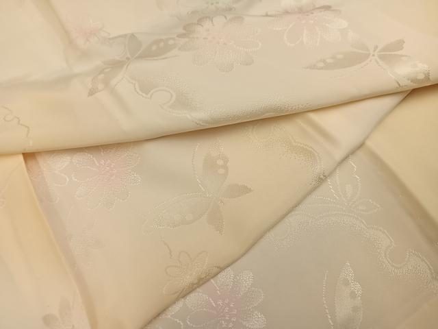 平和屋着物●長襦袢 無双仕立て 花蝶地紋 暈し染め 正絹 逸品 AABM8829ph