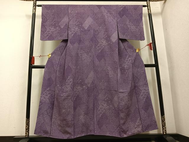 平和屋着物●江戸小紋 花唐草文 正絹 逸品 AABM8833ph