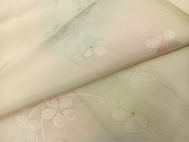 平和屋着物●長襦袢 袷 花地紋 暈し染め 正絹 逸品 AABM8836ph