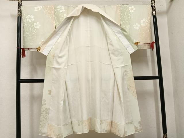 平和屋着物●長襦袢 袷 花地紋 正絹 逸品 AABM8838ph