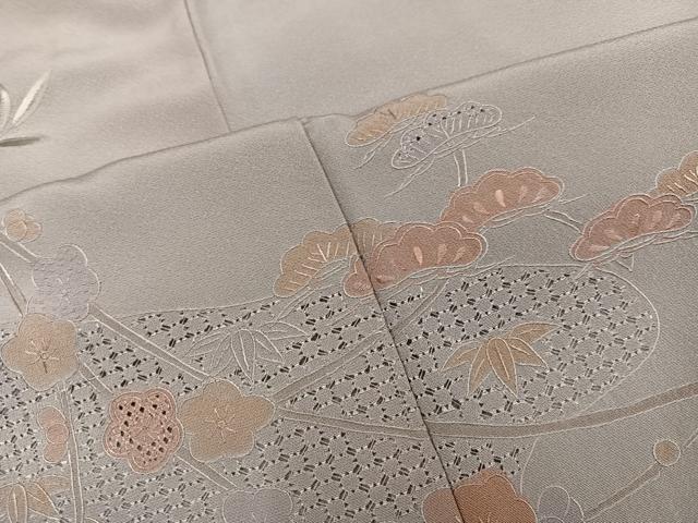 平和屋着物●中国三大刺繍 スワトウ刺繍 汕頭刺繍 総刺繍 訪問着 檜扇花文 暈し染め 正絹 逸品 AABM8840ph