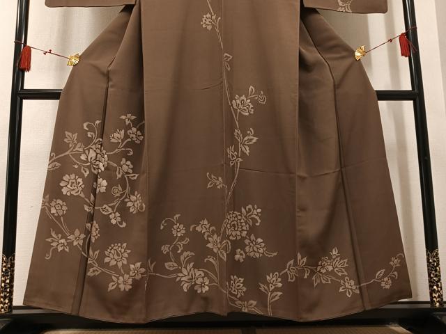 平和屋着物●訪問着 ろうけつ染め 花唐草文 正絹 逸品 AABM8841ph