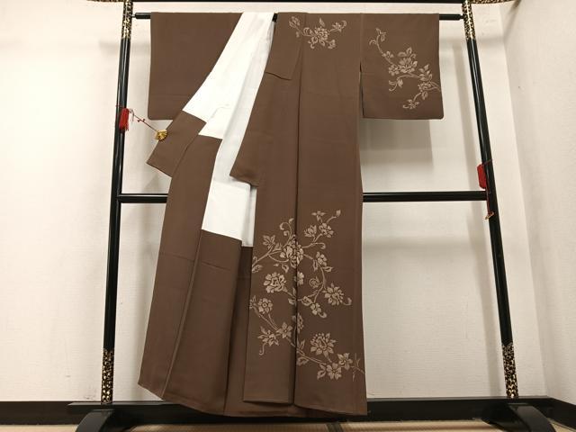 平和屋着物●訪問着 ろうけつ染め 花唐草文 正絹 逸品 AABM8841ph