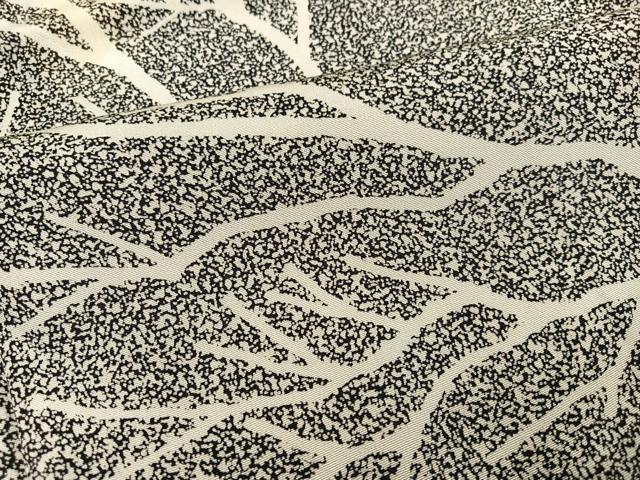 平和屋着物●小紋師 鷲津芳雄 訪問着 草木文 たたき染め 黒地 正絹 逸品 AABM8843ph