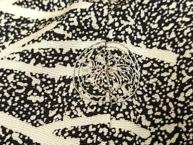 平和屋着物●小紋師 鷲津芳雄 訪問着 草木文 たたき染め 黒地 正絹 逸品 AABM8843ph