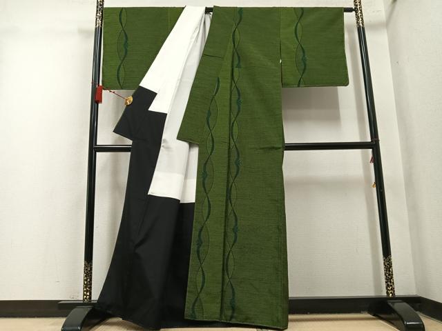 平和屋着物●上質な紬 間道 正絹 逸品 未使用 AABM8863ph
