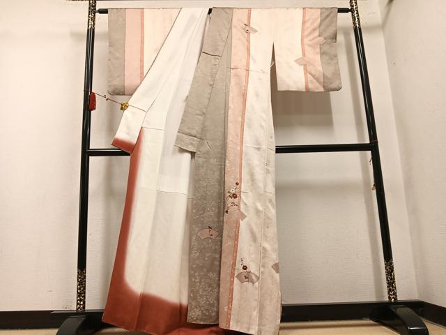 平和屋着物●訪問着 地紙花文 金彩 正絹 逸品 AABM8873ph