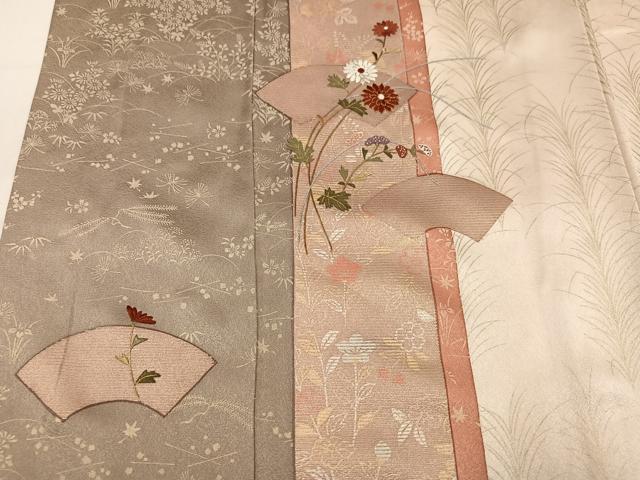 平和屋着物●訪問着 地紙花文 金彩 正絹 逸品 AABM8873ph