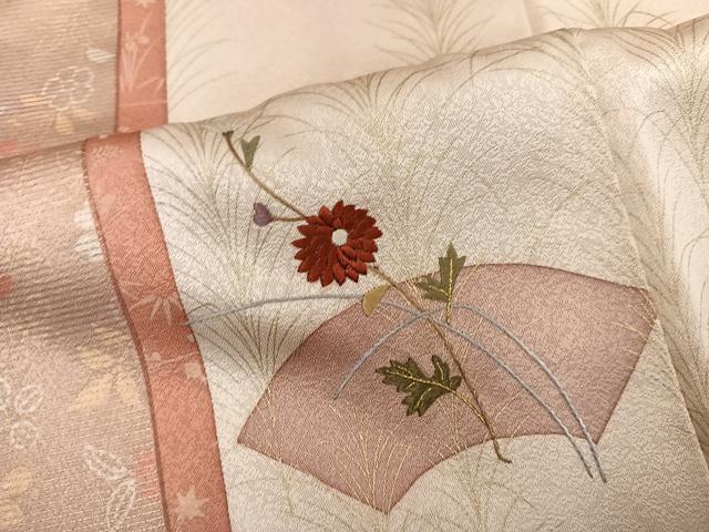 平和屋着物●訪問着 地紙花文 金彩 正絹 逸品 AABM8873ph
