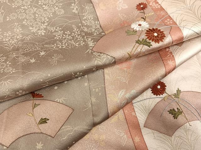 平和屋着物●訪問着 地紙花文 金彩 正絹 逸品 AABM8873ph