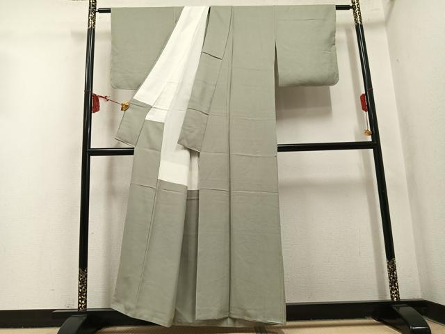 平和屋着物●上質な色無地 利休茶色 正絹 逸品 未使用 AABM8879ph
