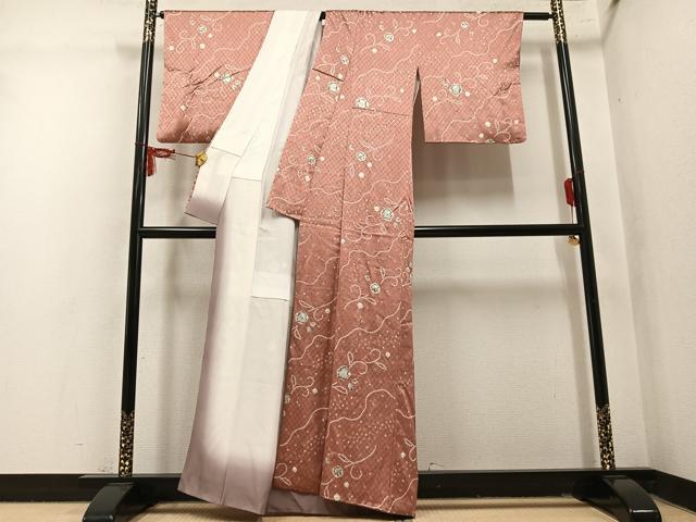 平和屋着物●上質な小紋 辻が花 絞り 正絹 逸品 AABM8880ph
