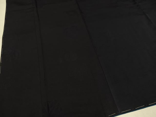 平和屋着物●上質な色無地 葵地紋 黒紅色 正絹 逸品 未使用 AABM8885ph