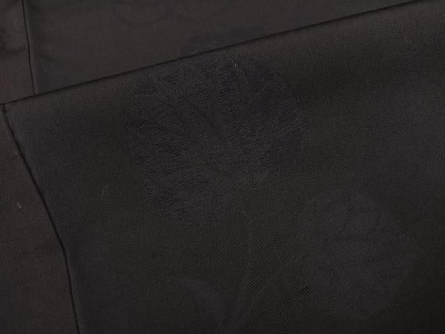 平和屋着物●上質な色無地 葵地紋 黒紅色 正絹 逸品 未使用 AABM8885ph
