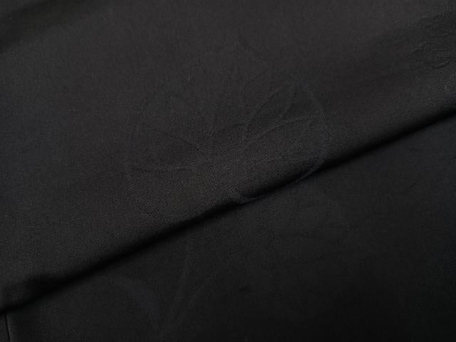 平和屋着物●上質な色無地 葵地紋 黒紅色 正絹 逸品 未使用 AABM8885ph