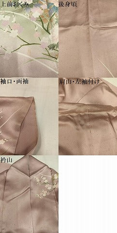 平和屋着物●訪問着 草花文 暈し染め 金彩 正絹 逸品 AABM8899ph