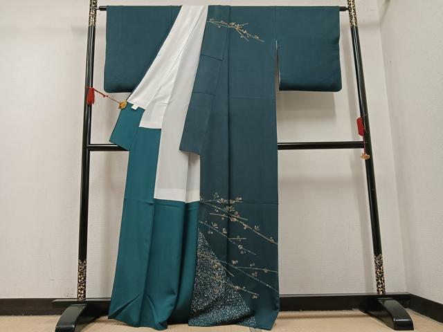 平和屋着物●訪問着 枝葉文 金彩 正絹 逸品 AABM8900ph
