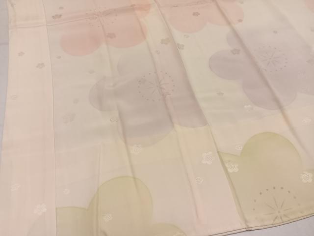 平和屋着物●長襦袢 無双仕立て 梅 暈し染め 半衿刺繍 正絹 逸品 AABM8908ph