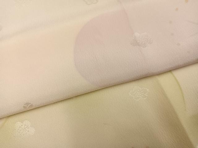 平和屋着物●長襦袢 無双仕立て 梅 暈し染め 半衿刺繍 正絹 逸品 AABM8908ph