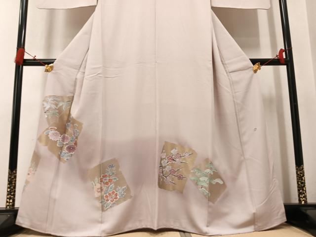 平和屋着物●本加賀友禅作家 金丸水明 色留袖 刺繍 破れ色紙草花文 暈し染め 金糸 正絹 逸品 AABM8918ph