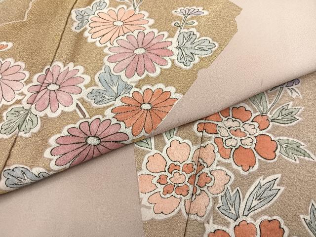 平和屋着物●本加賀友禅作家 金丸水明 色留袖 刺繍 破れ色紙草花文 暈し染め 金糸 正絹 逸品 AABM8918ph