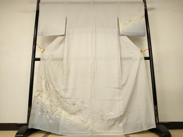 平和屋着物*夏物 訪問着 絽 総刺繍 宝尽くし 暈し染め 正絹 逸品 AABM9025jd